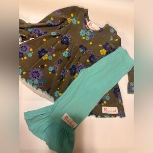 12-18M flowersak Tunic + Ruffle Bottoms